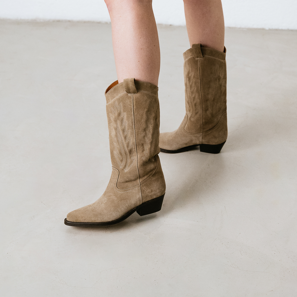 Bottes à bouts pointus et surpiqures app...