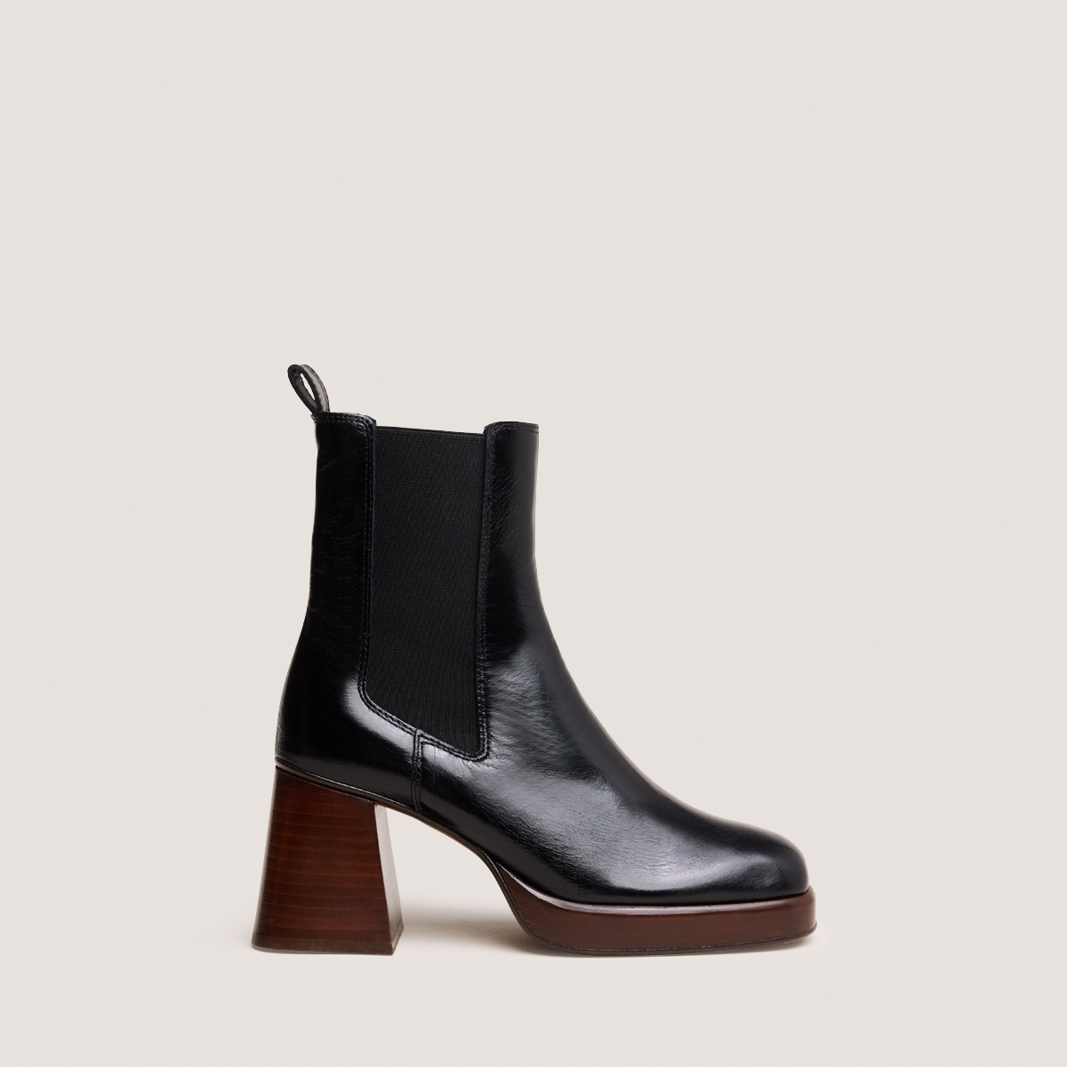 Bottines à bouts carrés et élastiques