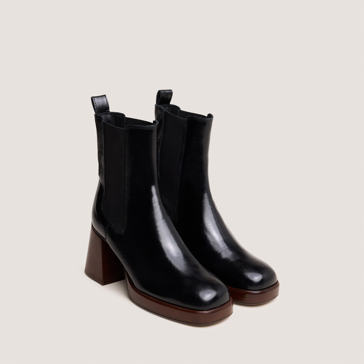 Bottines à bouts carrés et élastiques – Image 2
