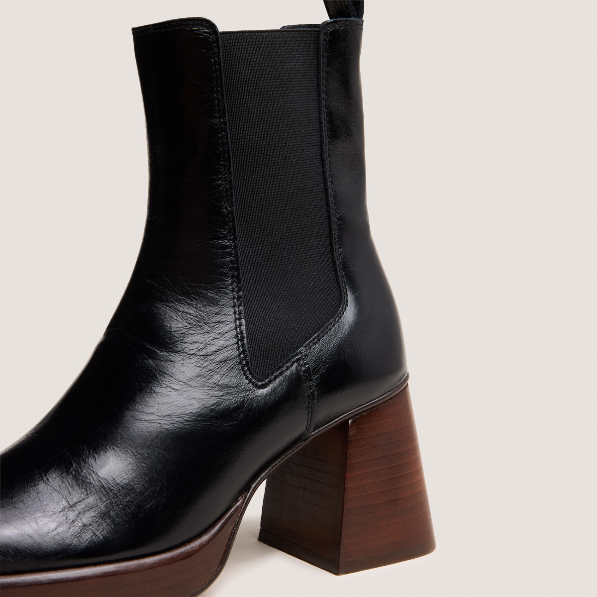 Bottines à bouts carrés et élastiques – Image 3