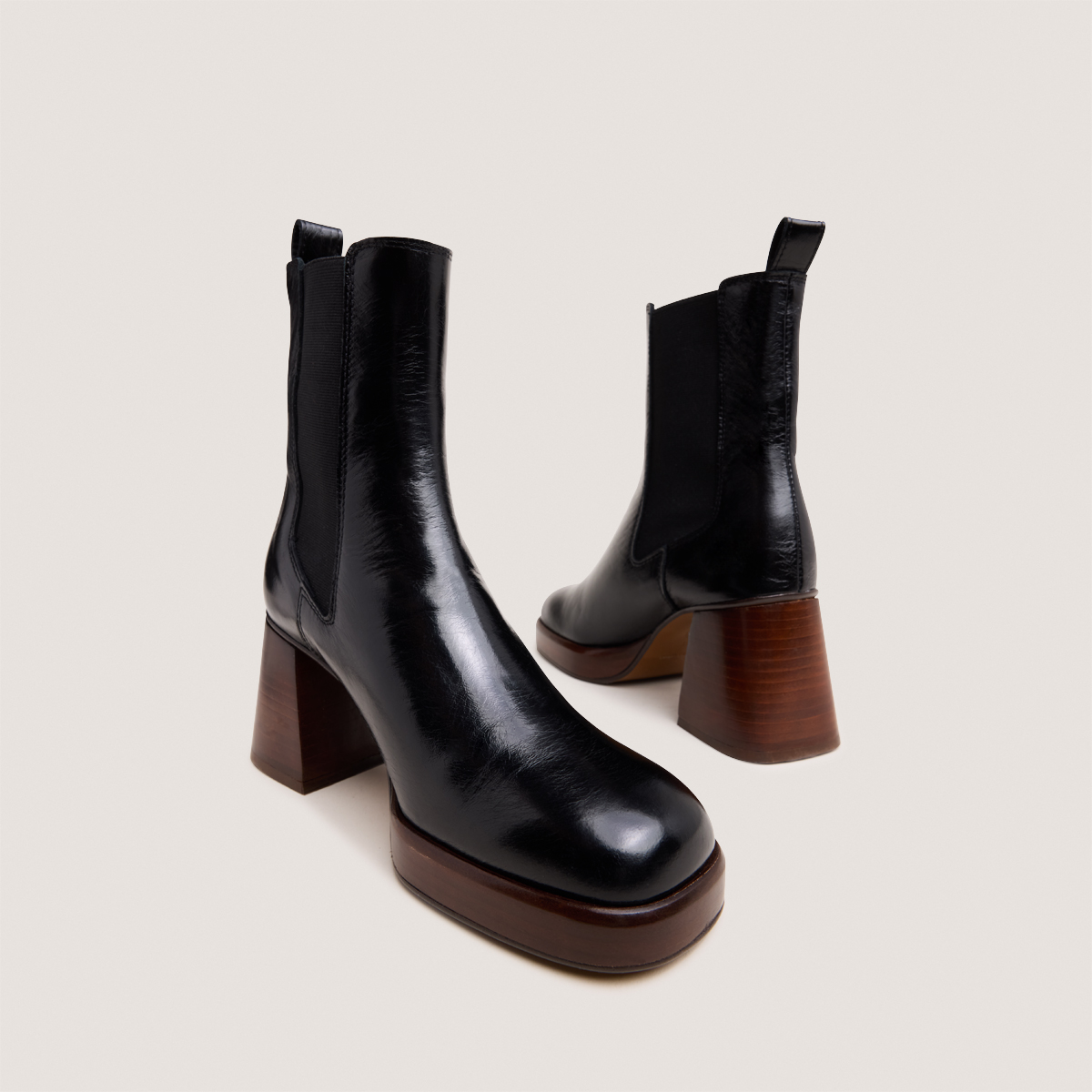 Bottines à bouts carrés et élastiques – Image 4