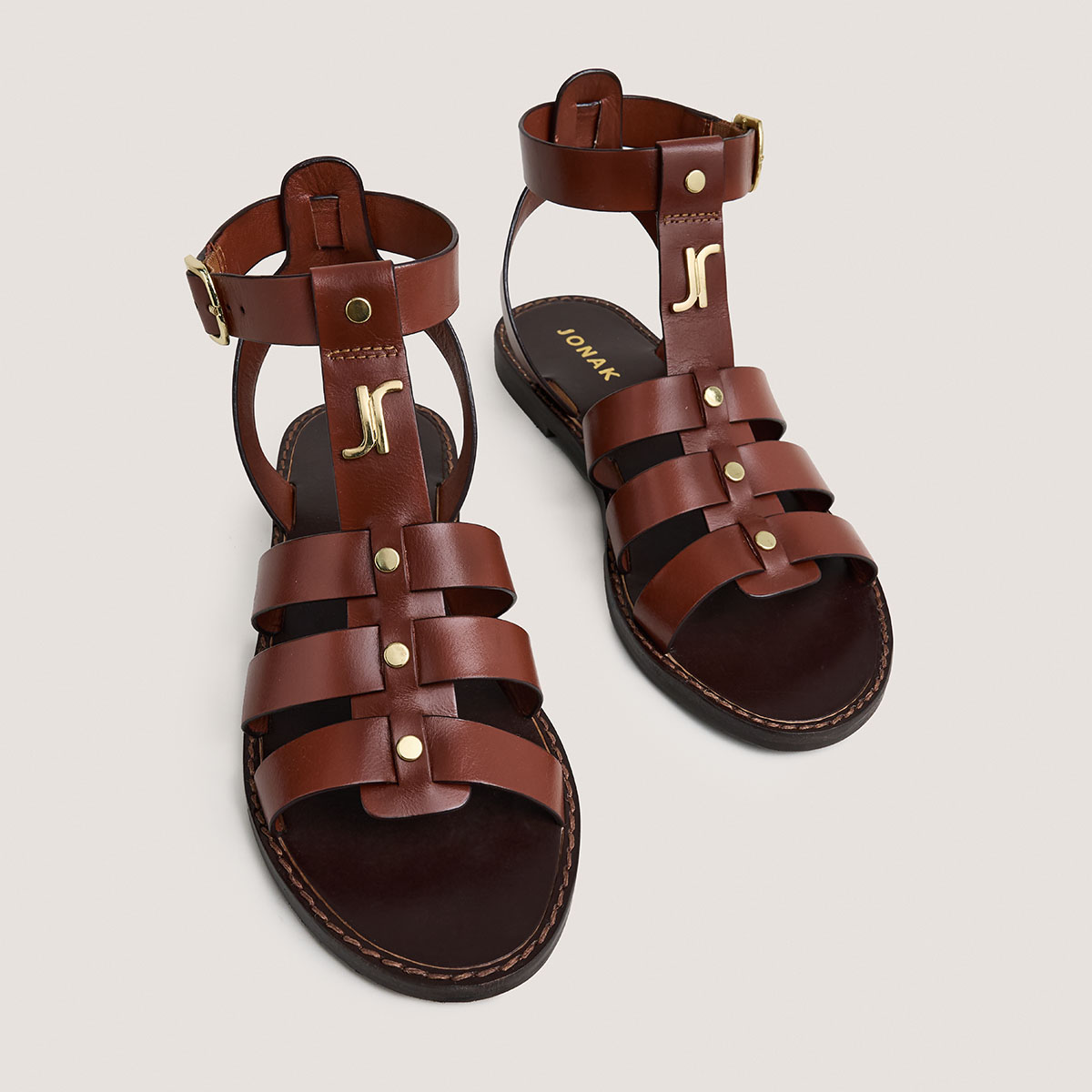 Sandales à monogrammes et boucles ajusta... – Image 4