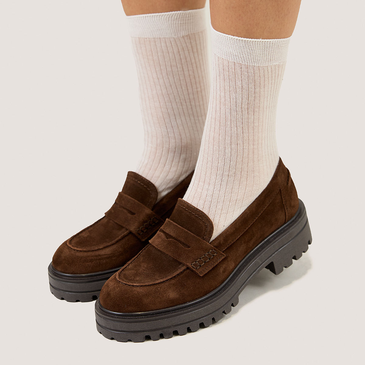 Mocassins à semelles crantées