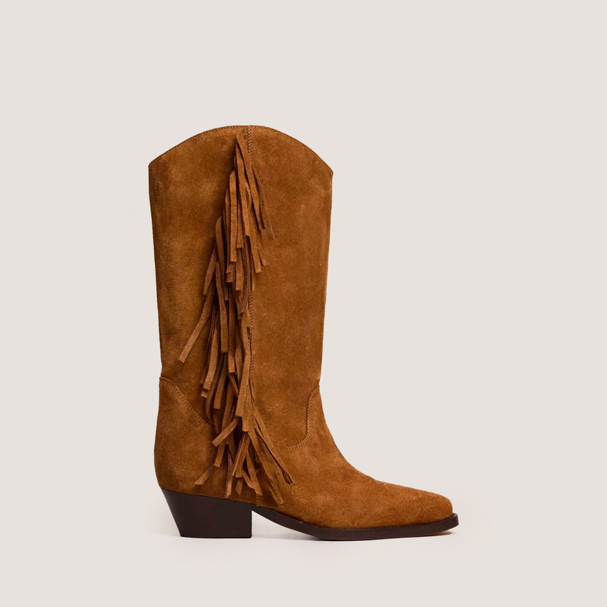 Bottes à franges et talons biseautés – Image 2