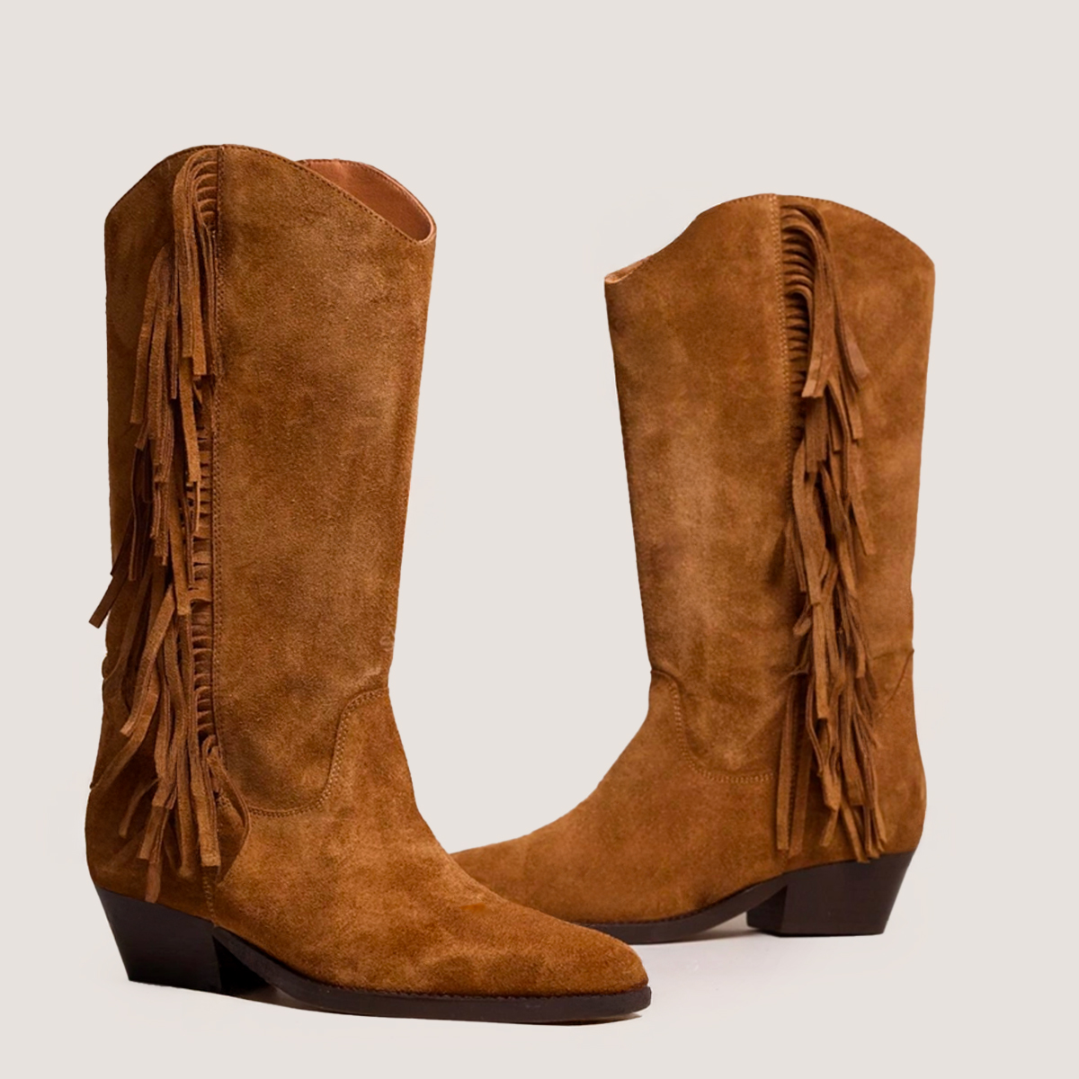 Bottes à franges et talons biseautés – Image 3