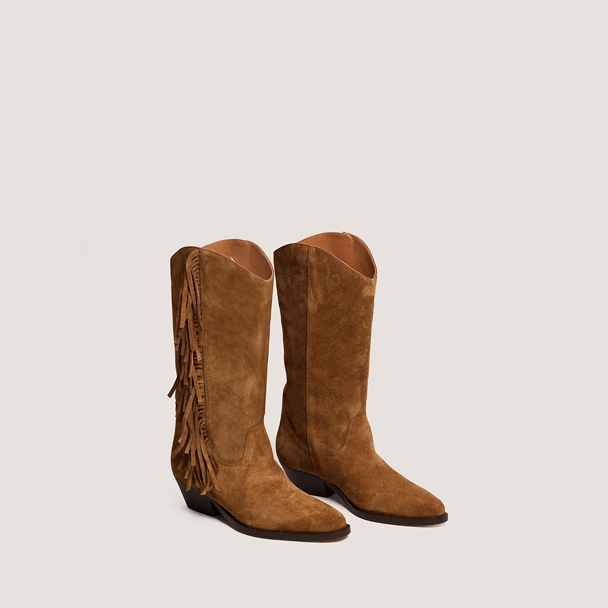 Bottes à franges et talons biseautés – Image 5