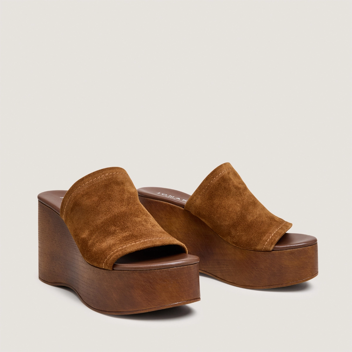Mules à talons compensés